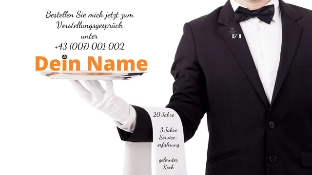 Prezi example Job application presentation for catering: overview